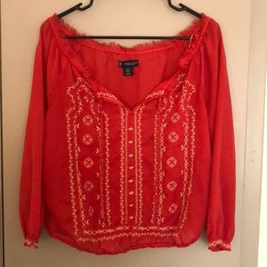 American Eagle Sheer Boho Blouse